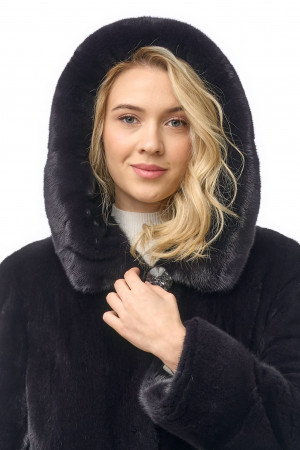 Норка Москвичка с капюшоном BLACKGLAMA