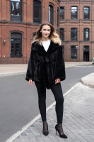 Норка BLACKGLAMA роспуск с капюшоном кобра