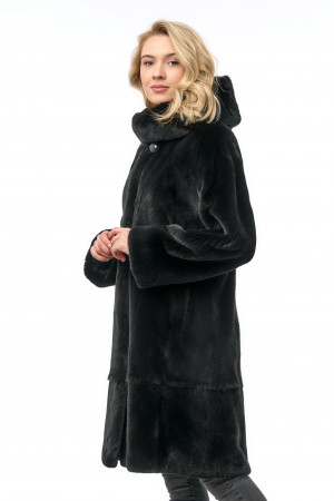 Норка BLACKGLAMA с капюшоном пластины 