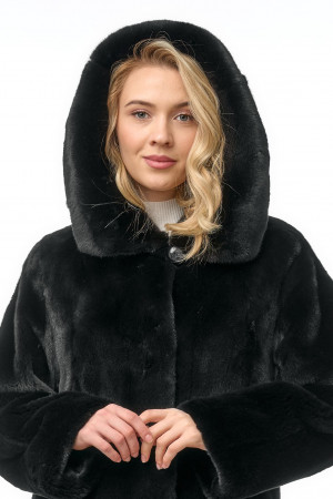 Норка BLACKGLAMA с капюшоном пластины 