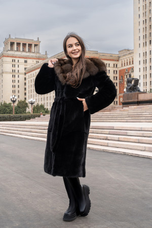 Норка BLACKGLAMA пластины с капюшоном Соболь