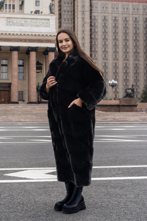 Норка BLACKGLAMA кимоно Английский воротник