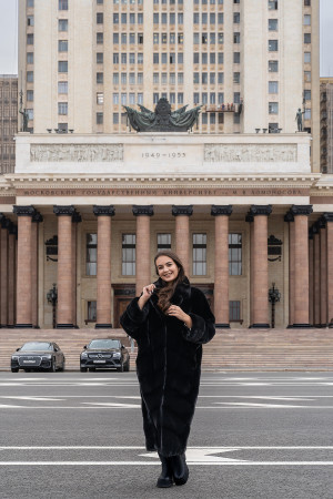 Норка BLACKGLAMA кимоно Английский воротник